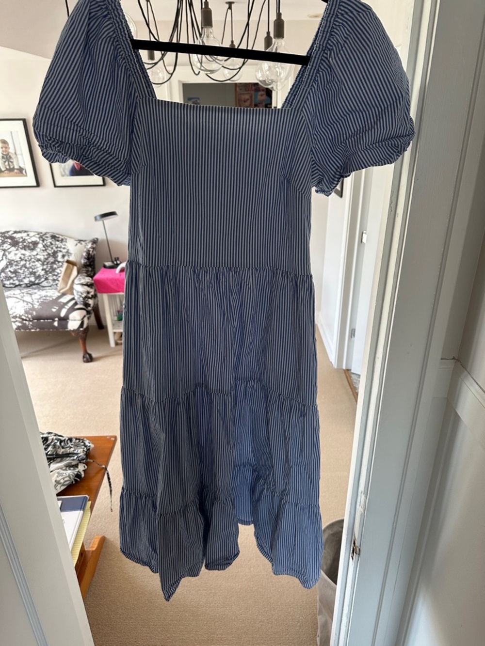 J. Crew Blue and White Striped Dress